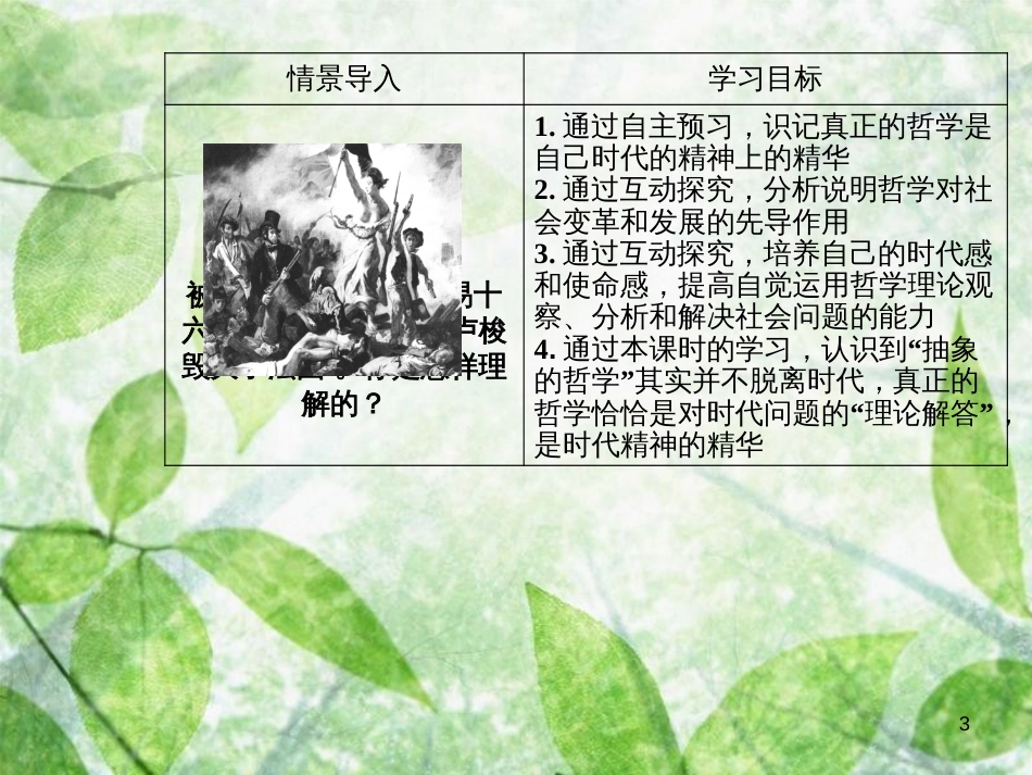 高中政治 第一单元 生活智慧与时代精神 第三课 第一框 真正的哲学都是自己时代的精神上的精华优质课件 新人教版必修4_第3页
