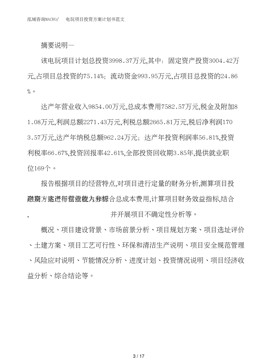 电玩项目投资方案计划书范文_第3页