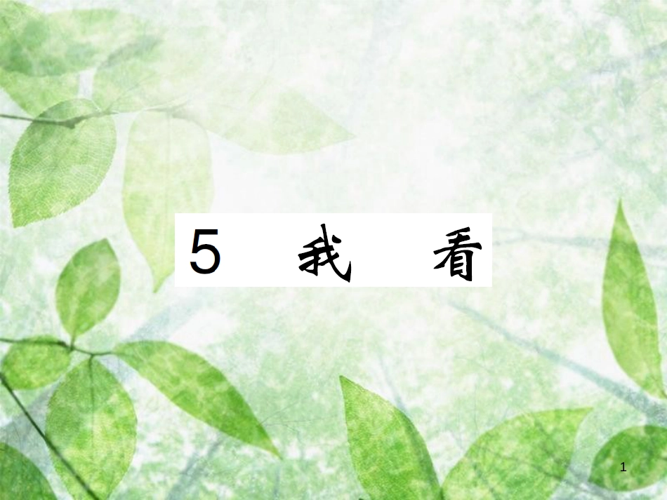 九年级语文上册 第一单元 第5课《我看》优质课件 新人教版_第1页