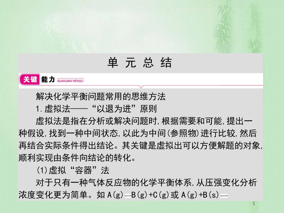 高考化学一轮复习 专题 反应速率及化学平衡总结优质课件_第1页