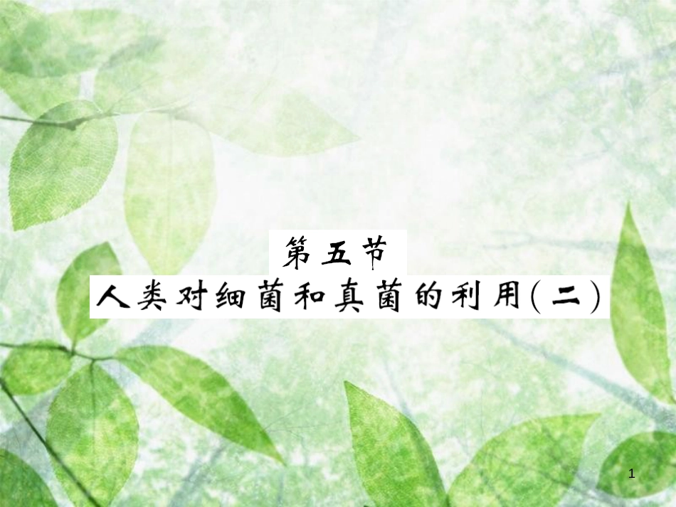 八年级生物上册 第五单元 第4章 第5节 人类对细菌和真菌的利用习题优质课件2 （新版）新人教版_第1页