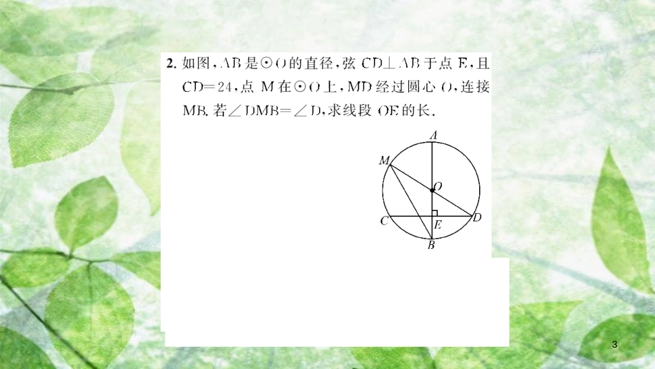 九年级数学上册 第二十四章 圆 专题强化（六）与圆有关的计算与证明习题优质课件 （新版）新人教版_第3页