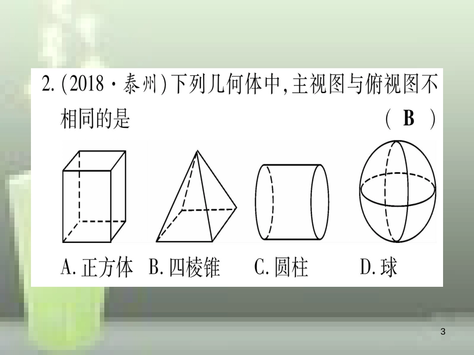 （云南专用）2019中考数学 第一轮 考点系统复习 第7章 图形与变换 第2节 投影与视图作业优质课件_第3页