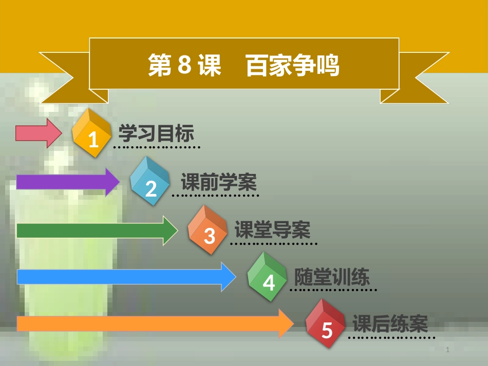 七年级历史上册 第二单元 夏商周时期：早期国家的产生与社会变革 第8课 百家争鸣同步优质课件（含新题） 新人教版_第1页