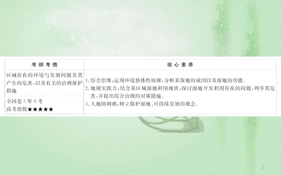 高考地理一轮复习 第十章 区域可持续发展 10.2 湿地资源的开发与保护——以洞庭湖区为例优质课件 新人教版_第2页