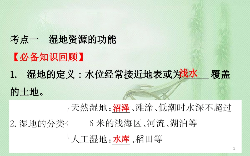 高考地理一轮复习 第十章 区域可持续发展 10.2 湿地资源的开发与保护——以洞庭湖区为例优质课件 新人教版_第3页