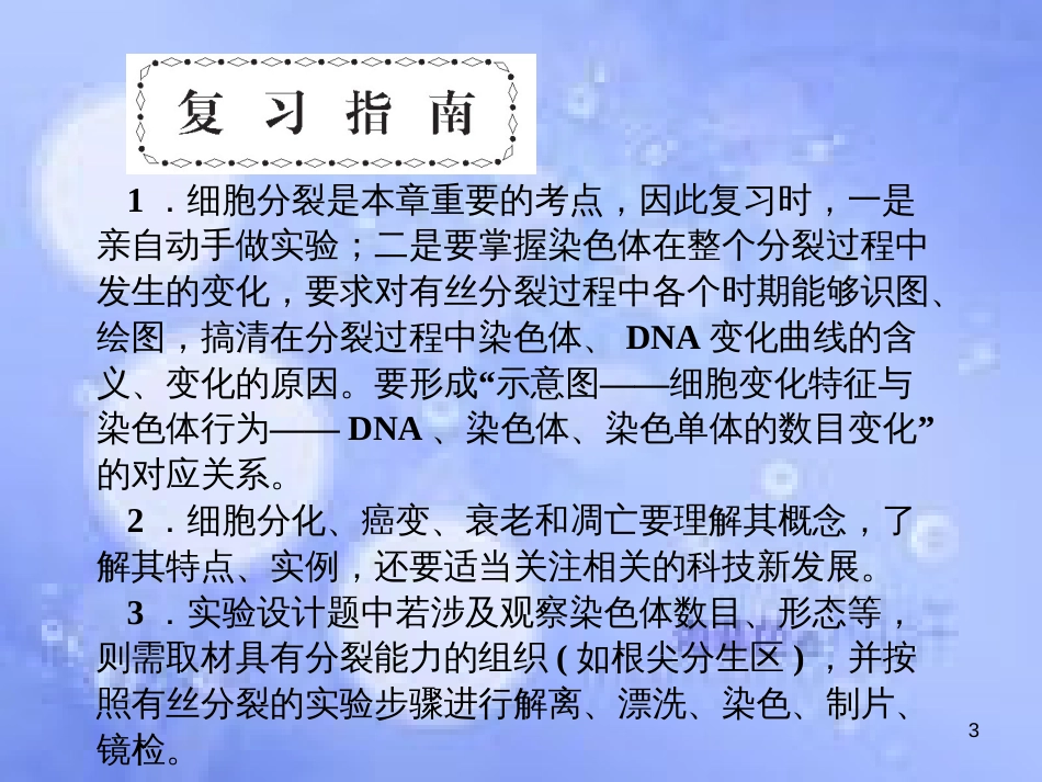 高考生物一轮总复习 细胞的生命历程课件 新人教版必修1_第3页