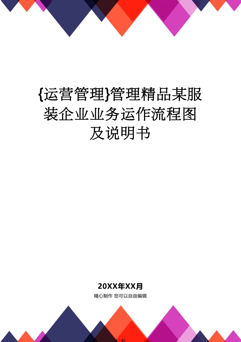 管理精品某服装企业业务运作流程图及说明书_第1页