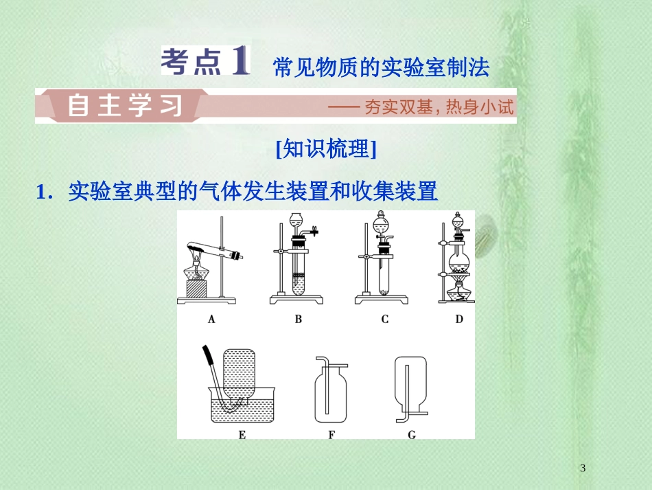 高考化学一轮复习 第10章 化学实验基础 第3节 常见物质的制备优质课件 鲁科版_第3页