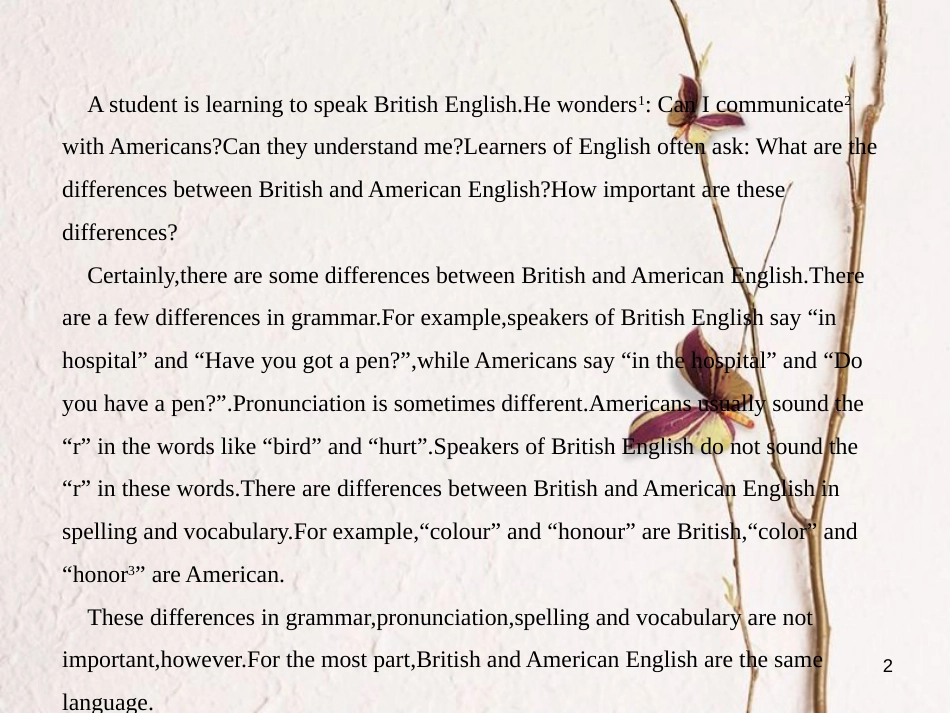 高中英语 Module 1 British and American English Section Ⅰ Introduction,Reading & Vocabulary课件 外研版必修5[共48页][共48页]_第2页