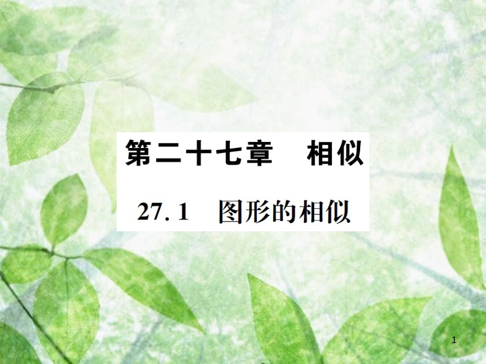 九年级数学下册 第二十七章 相似 27.1 图形的相似习题优质课件 （新版）新人教版_第1页