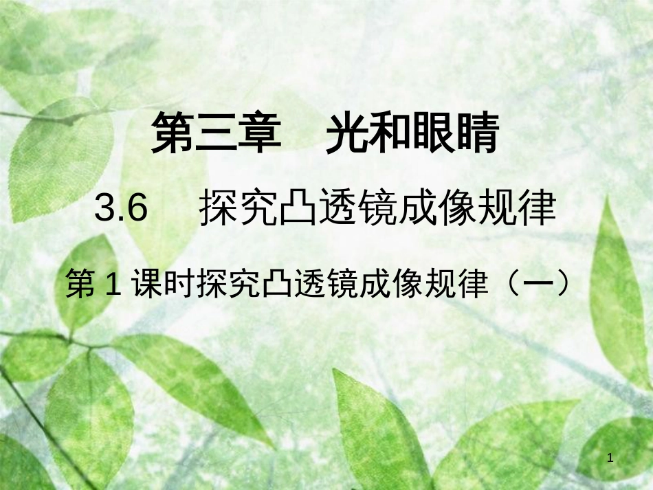 八年级物理上册 3.6 探究凸透镜成像规律习题优质课件 （新版）粤教沪版_第1页