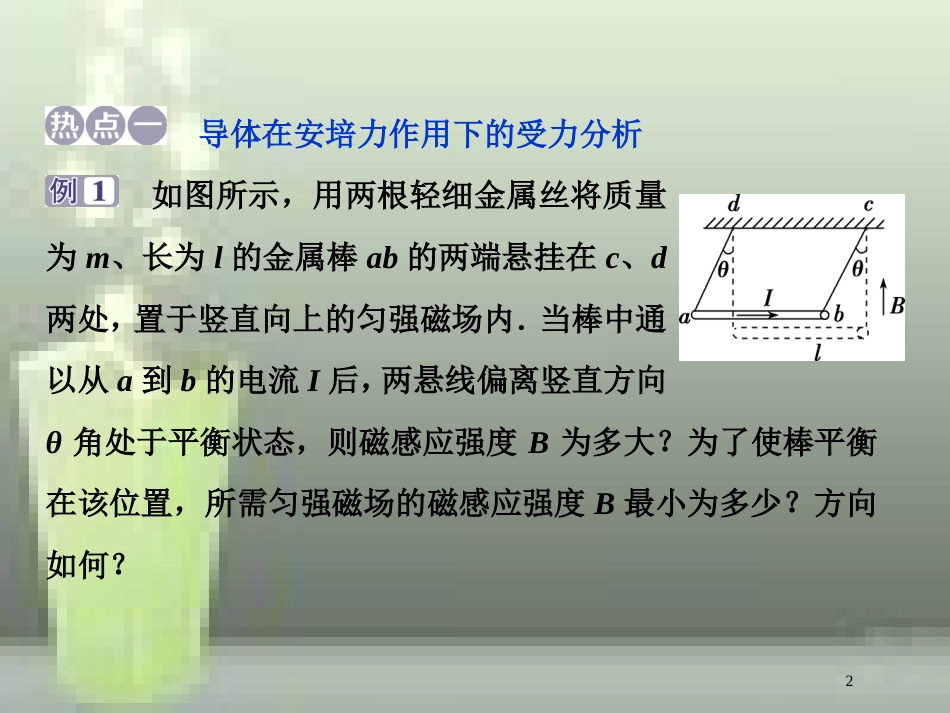 （浙江专版）2019届高考物理一轮复习 第8章 磁场 5 章末热点集训优质课件 新人教版_第2页