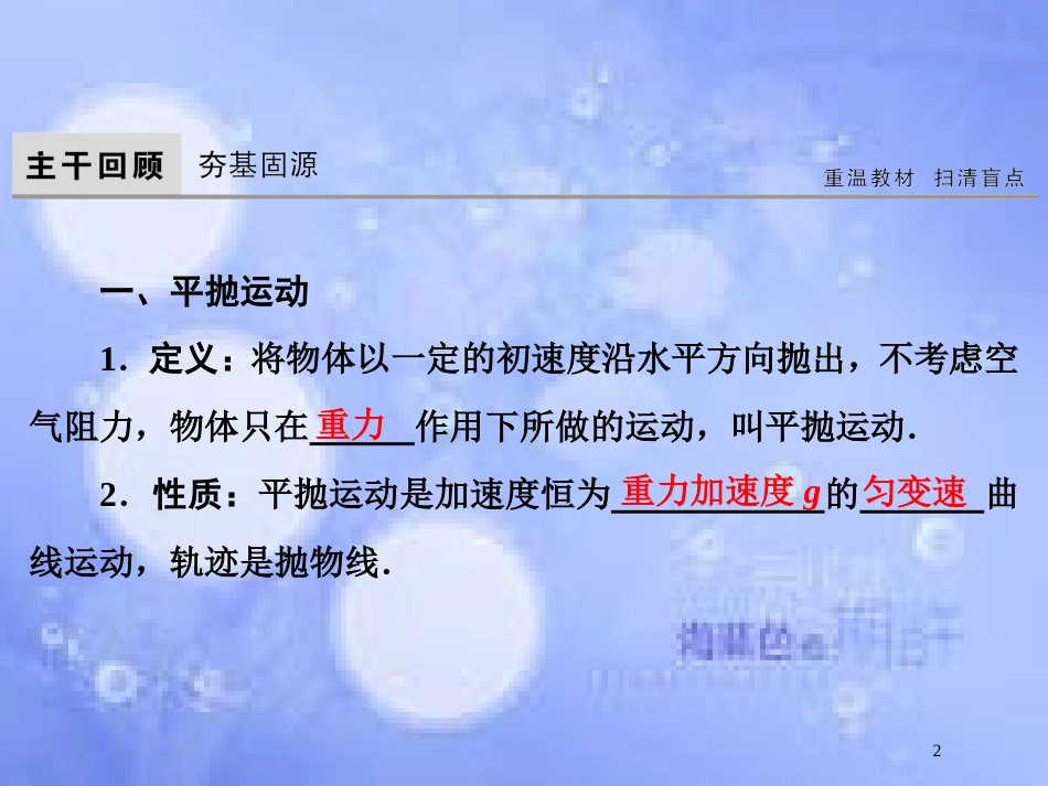 高考物理大一轮复习 第4章 曲线运动 万有引力与航天 第2节 抛体运动课件[共66页]_第2页