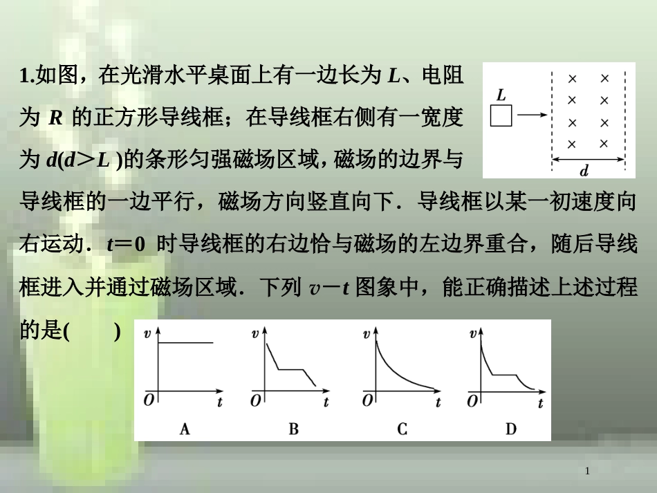 高考物理一轮复习 第十章 电磁感应 第四节 电磁感应中的动力学和能量问题随堂达标巩固落实优质课件_第1页