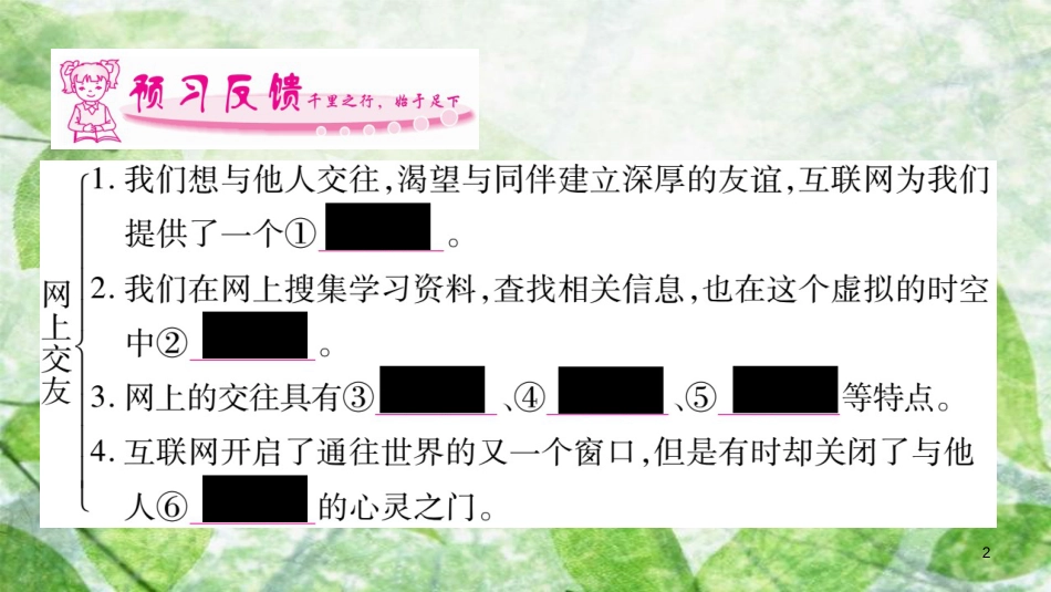 七年级道德与法治上册 第二单元 友谊的天空 第5课 交友的智慧 第2框 网上交友新时空优质课件 新人教版_第2页