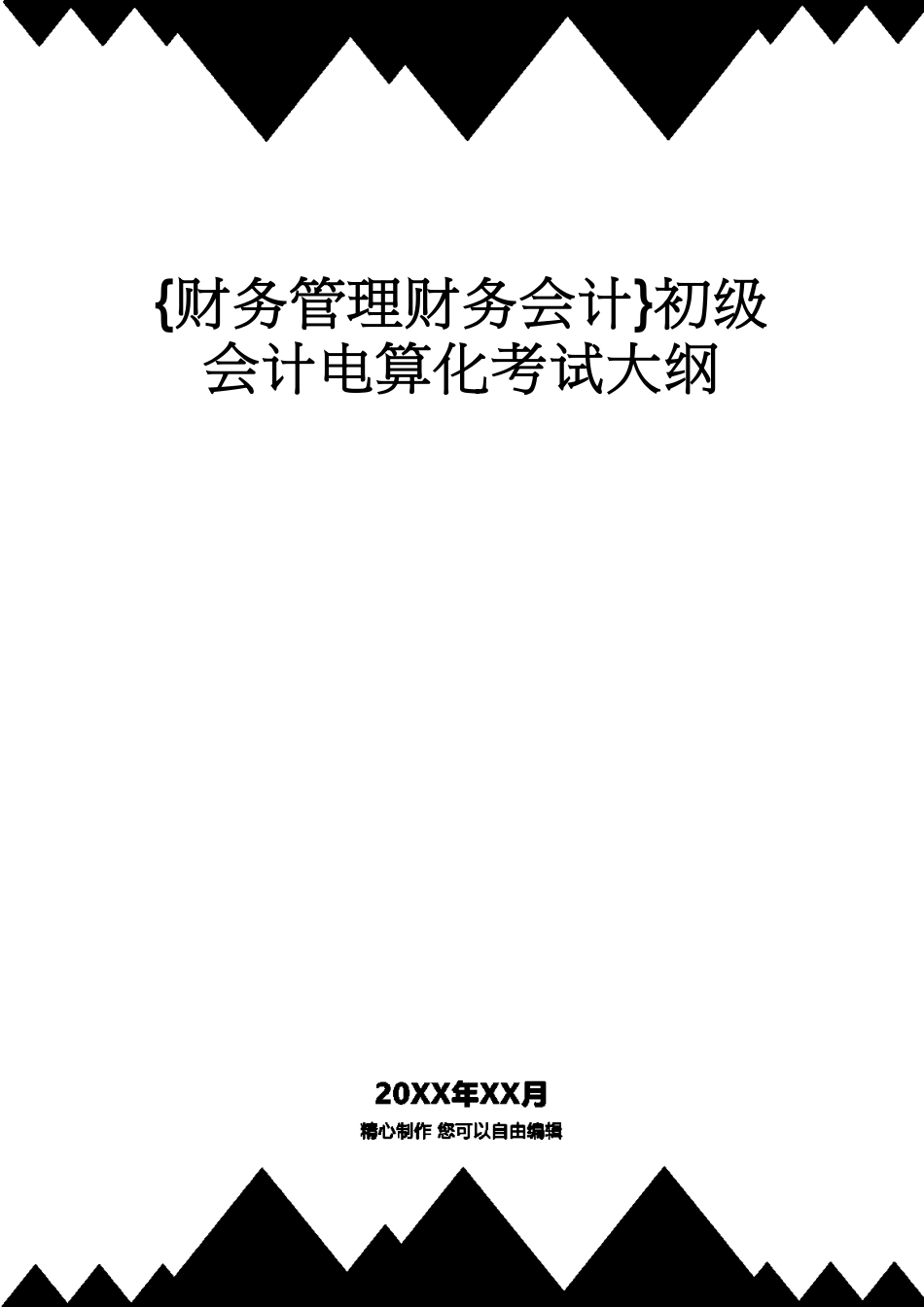 【财务管理财务会计】 初级会计电算化考试大纲_第1页