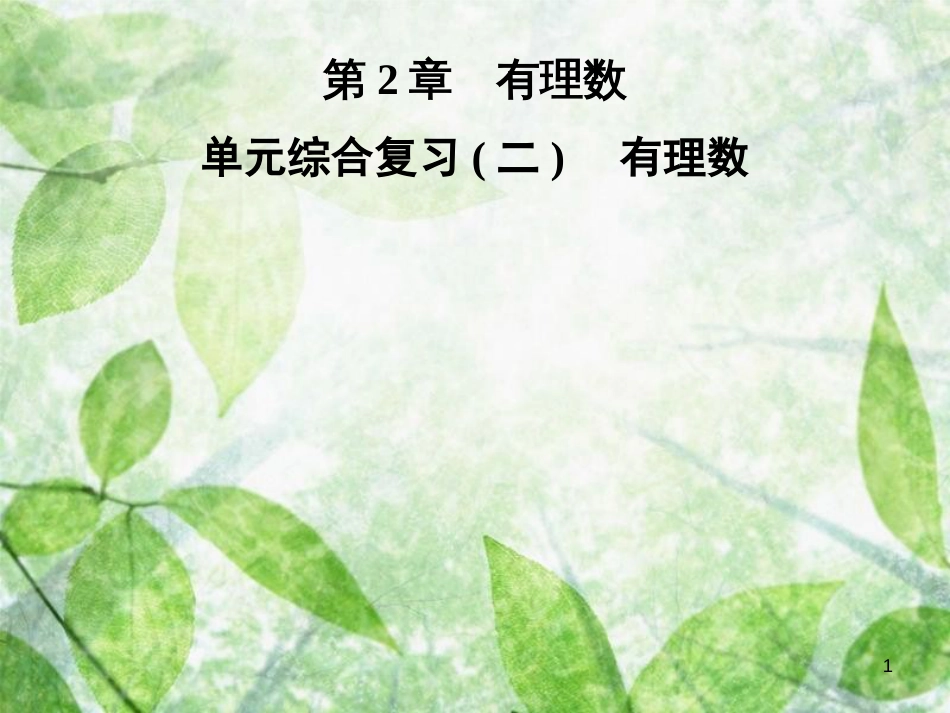 七年级数学上册 第2章《有理数》单元综合复习（二）有理数优质课件 （新版）华东师大版_第1页