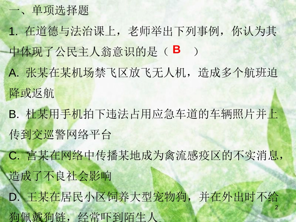 九年级道德与法治上册 第3单元 推进政治文明 第5课 参与政治生活 第2站 当好国家的主人优质课件 北师大版_第2页