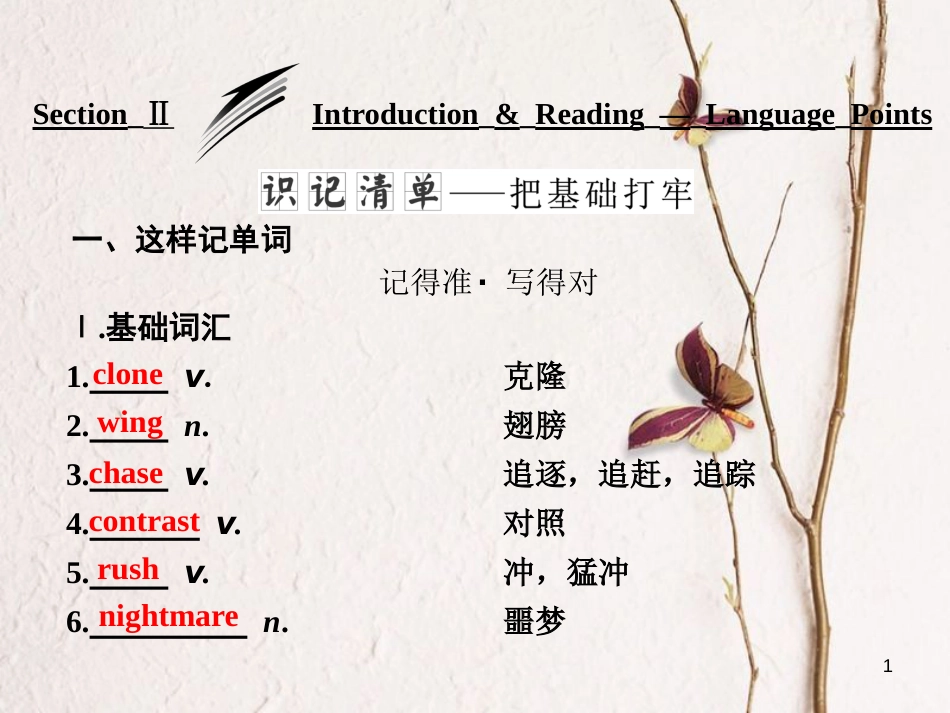 高中英语 Module 5 Cloning Section Ⅱ Introduction &amp; Reading-Language Points课件 外研版选修6[共39页][共39页]_第1页