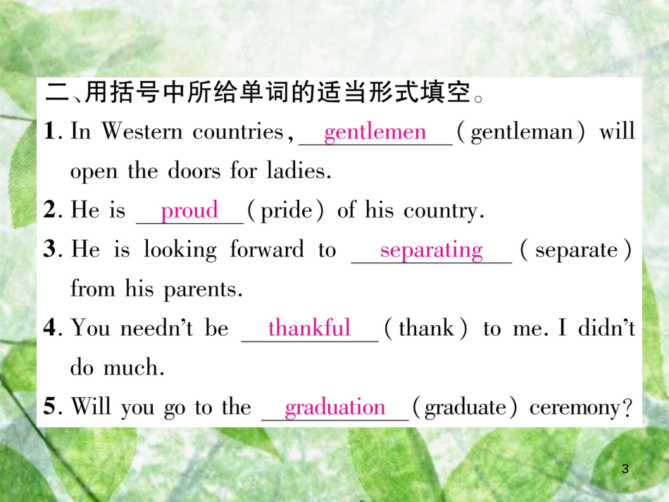 九年级英语全册 双休作业（四）优质课件 （新版）人教新目标版_第3页