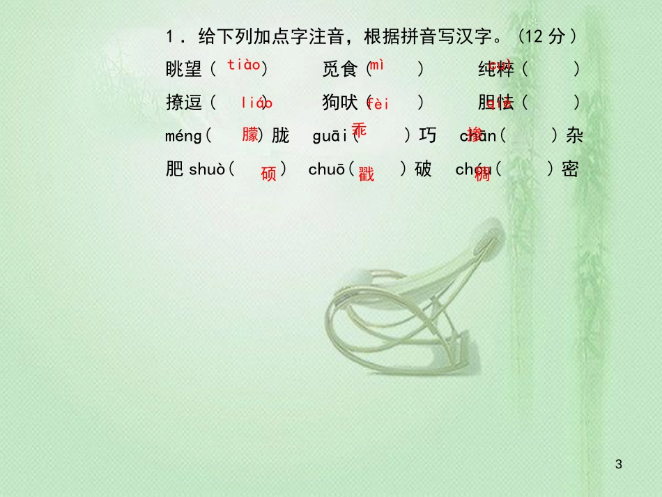 九年级语文上册 第四单元 16 孤独之旅习题优质课件 新人教版 (4)_第3页