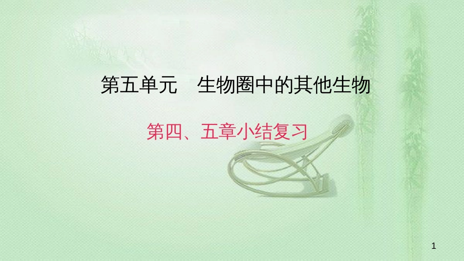 八年级生物上册 第五单元 第四、五章小结复习优质课件 (新版)新人教版_第1页