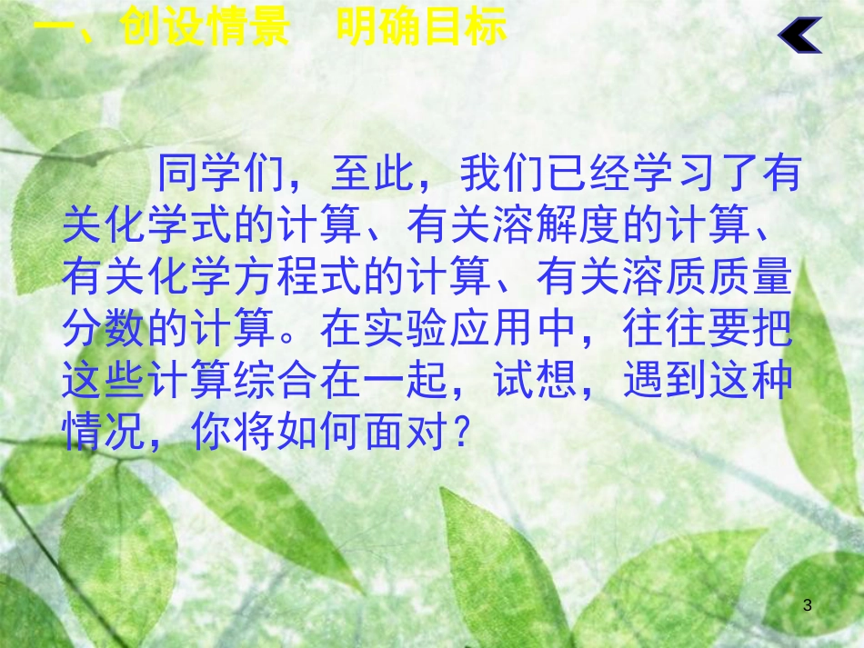 九年级化学下册 第九单元 溶液 课题3 溶液的浓度（第3课时）教学优质课件 （新版）新人教版_第3页