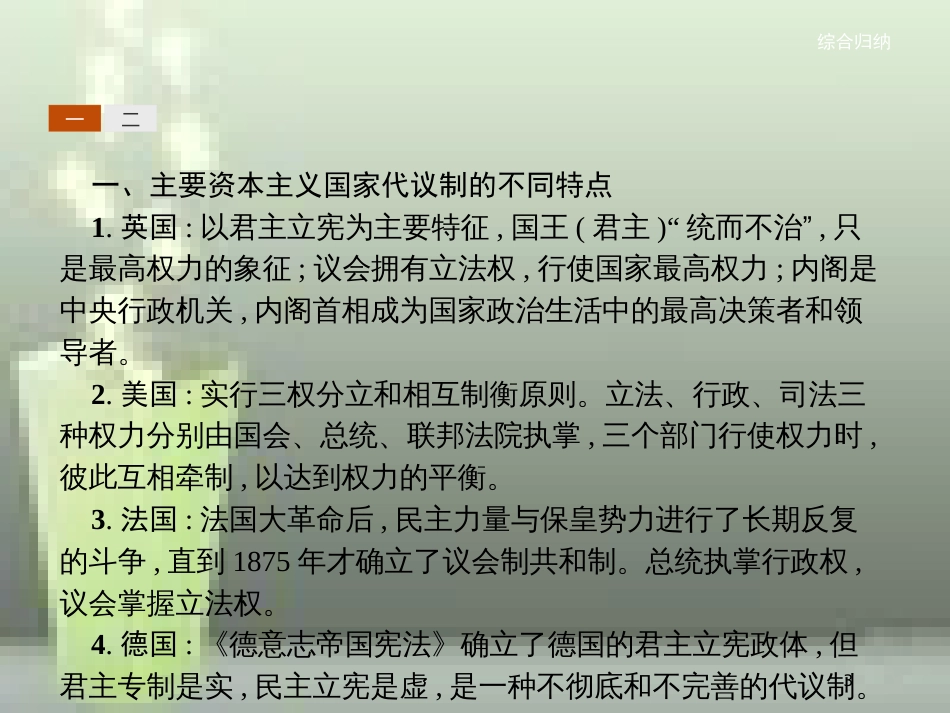 高中历史 第三单元 近代西方资本主义政治制度的确立与发展单元整合优质课件 新人教版必修1_第3页