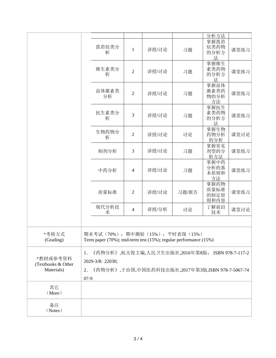 《药物分析》课程教学大纲[共3页]_第3页