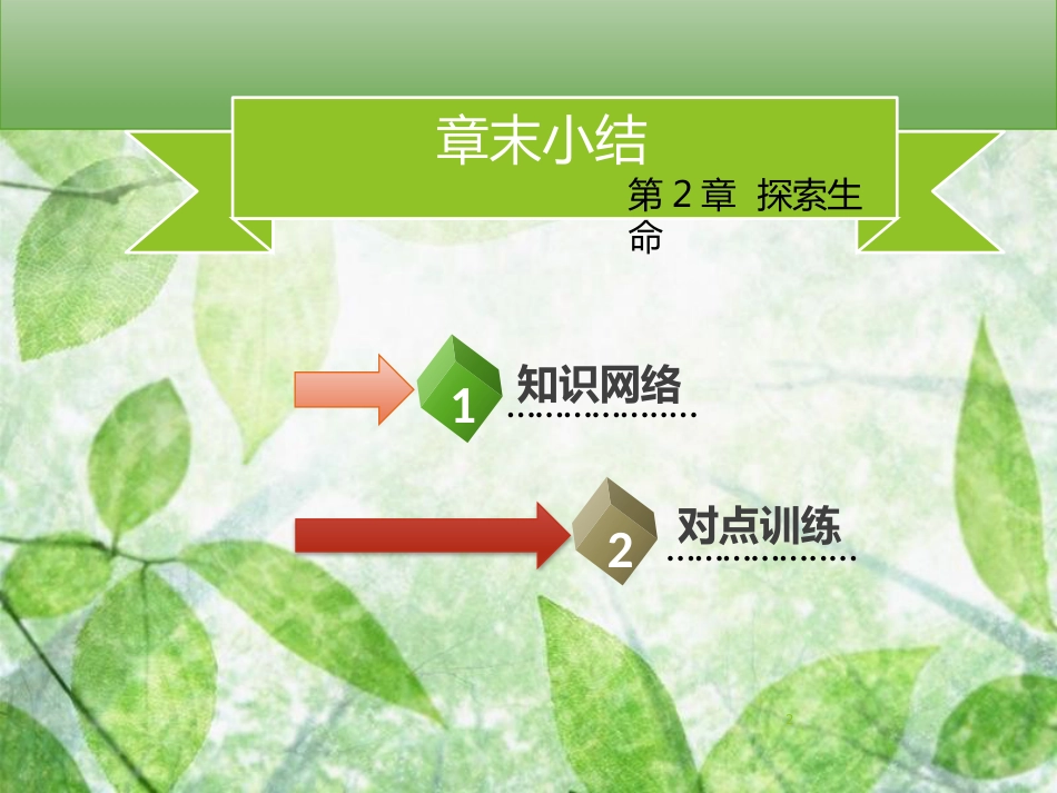 七年级生物上册 第一单元 第2章 探索生命章末小结习题优质课件 （新版）北师大版_第2页