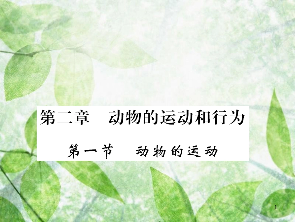 八年级生物上册 第五单元 第2章 第1节 动物的运动习题优质课件 （新版）新人教版_第1页
