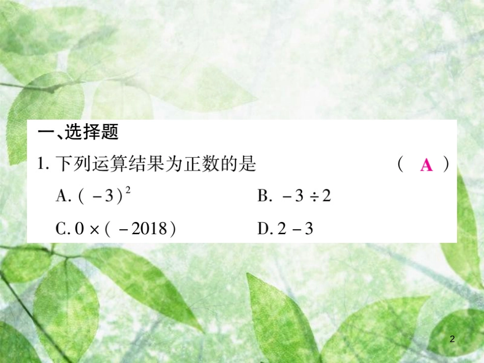 七年级数学上册 期末复习攻略 综合专卷二 有理数的计算优质课件 （新版）华东师大版_第2页