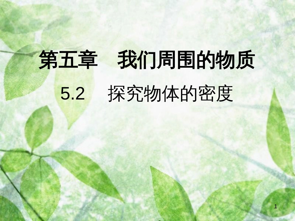 八年级物理上册 5.2 探究物体的密度习题优质课件 （新版）粤教沪版_第1页