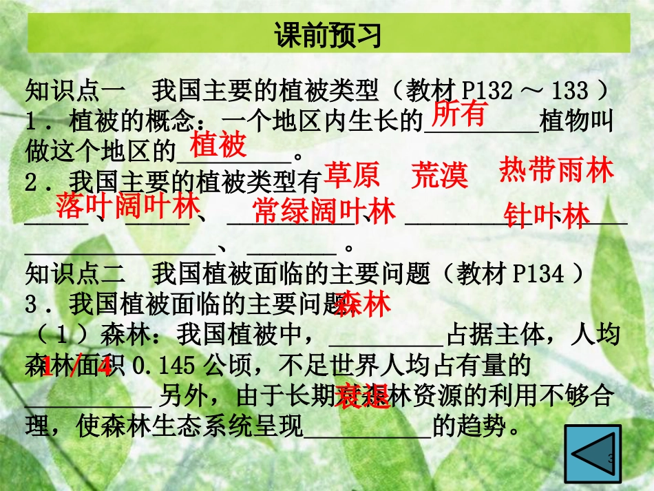 七年级生物上册 第三单元 第六章 爱护植被，绿化祖国优质课件 （新版）新人教版 (2)_第3页