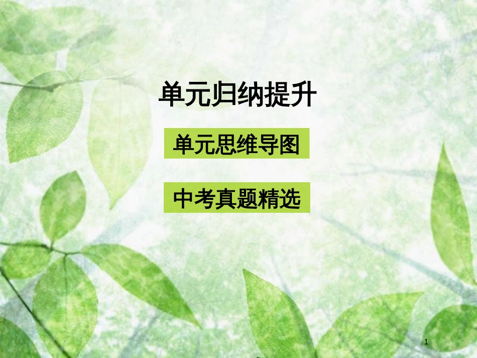 九年级道德与法治上册 第一单元 富强与创新单元归纳提升优质课件 新人教版_第1页