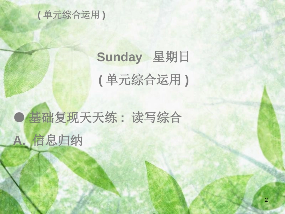 八年级英语上册 Unit 7 Will people have robots Sunday（复现式周周练）习题优质课件 （新版）人教新目标版_第2页