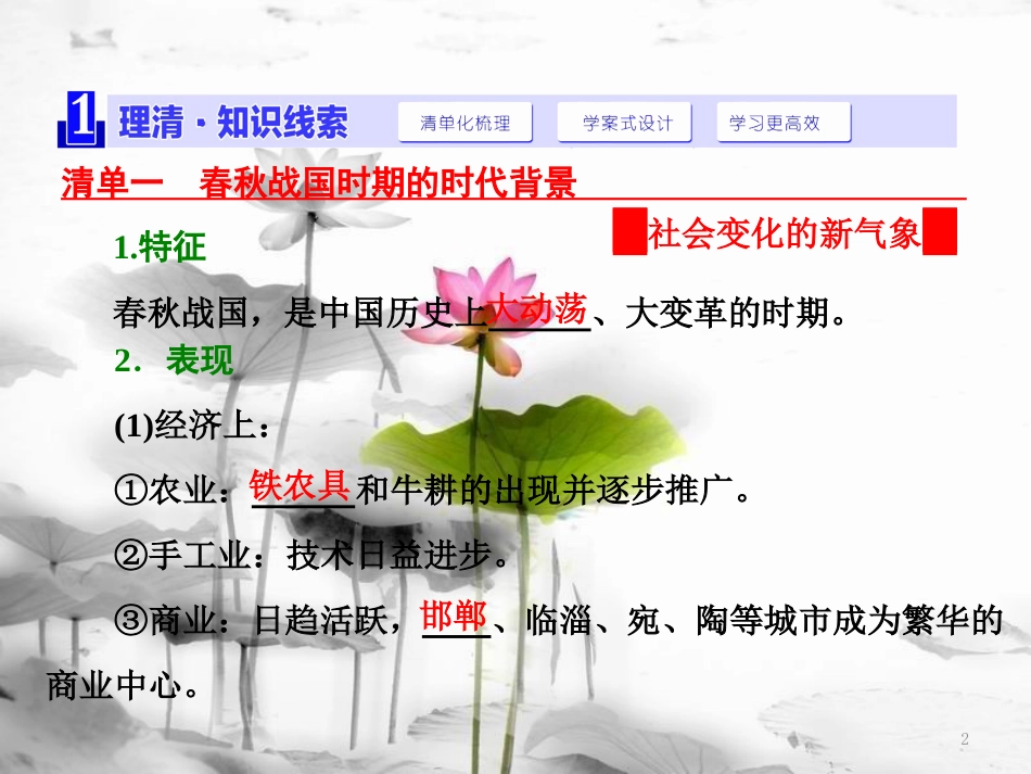 高中历史 第2单元 商鞅变法 第1课 改革变法风潮与秦国历史机遇课件 新人教版选修1[共19页]_第2页