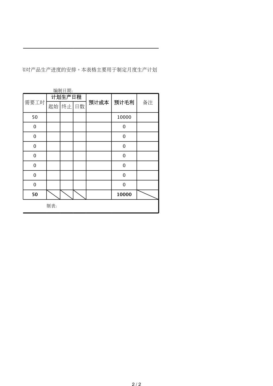 04月度生产计划表_第2页