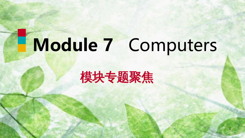 七年级英语上册 Module 7 Computers模块专题聚焦优质课件 （新版）外研版_第1页