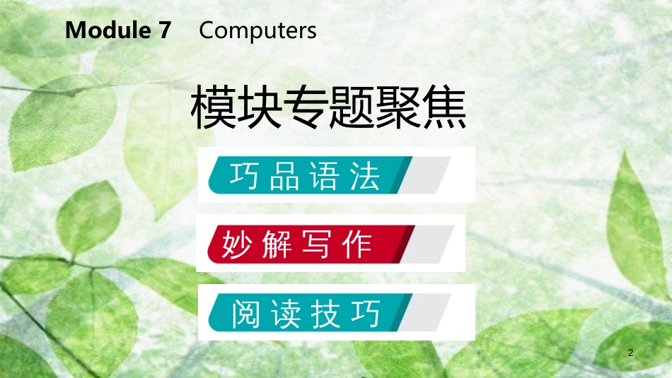 七年级英语上册 Module 7 Computers模块专题聚焦优质课件 （新版）外研版_第2页