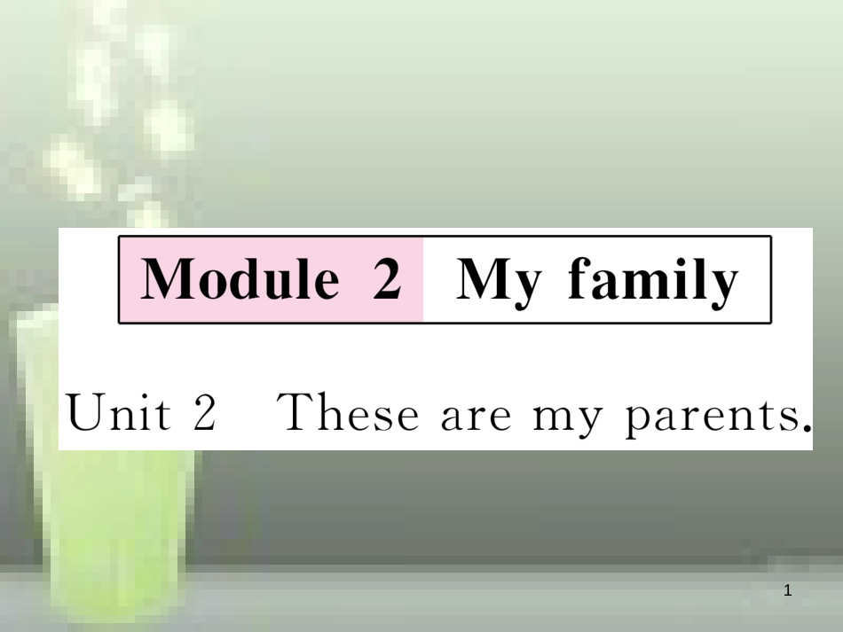 （浙江专用）七年级英语上册 Module 2 My family Unit 2 These are my parents习题优质课件 （新版）外研版_第1页