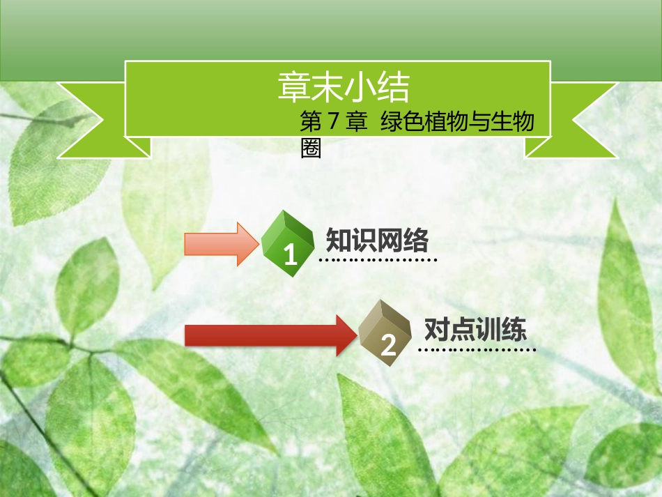 七年级生物上册 第三单元 第7章 绿色植物与生物圈章末小结习题优质课件 （新版）北师大版_第2页