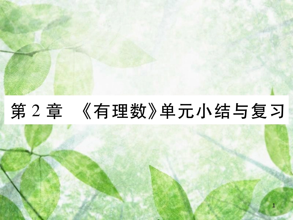 七年级数学上册 第2章《有理数》单元小结与复习优质课件 （新版）华东师大版_第1页