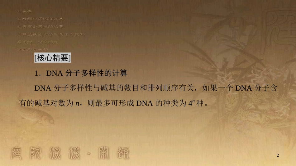 高中生物 第4章 遗传的分子基础 微专题突破 DNA和RNA中碱基的相关计算优质课件 苏教版必修2_第2页