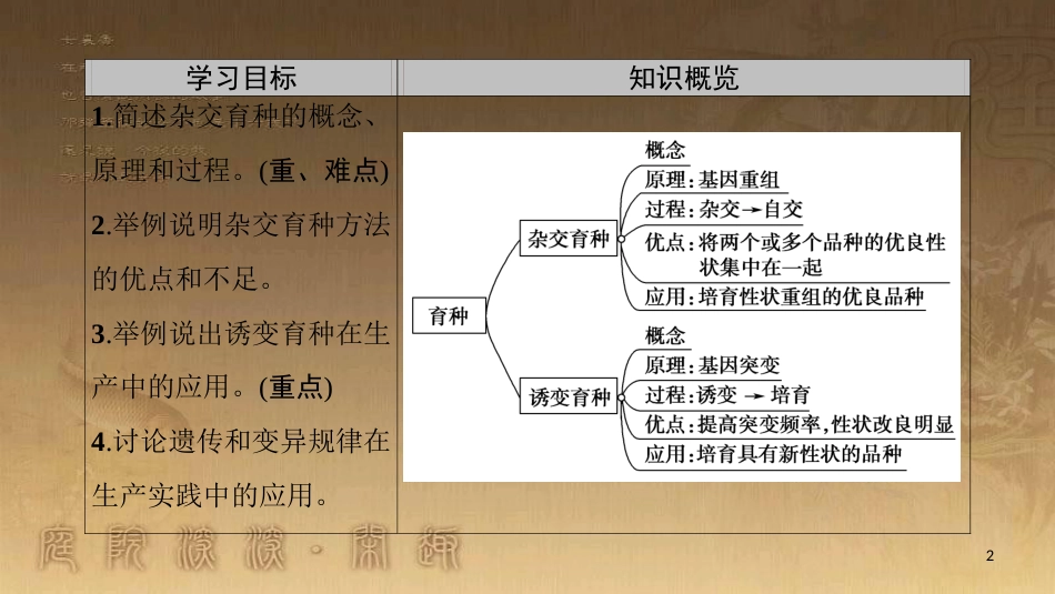 高中生物 第六章 从杂交育种到基因工程 第1节 杂交育种与诱变育种优质课件 新人教版必修2_第2页