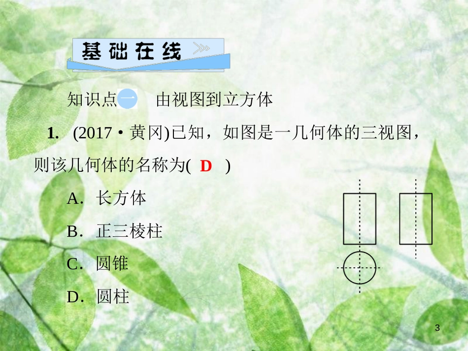 七年级数学上册 第4章 圆形的初步认识 4.2 立体图形的视图 第2课时 由视图到立体图形优质课件 （新版）华东师大版_第3页