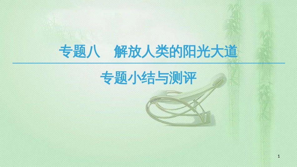 高中历史 专题8 解放人类的阳光大道专题小结与测评优质课件 人民版必修1_第1页