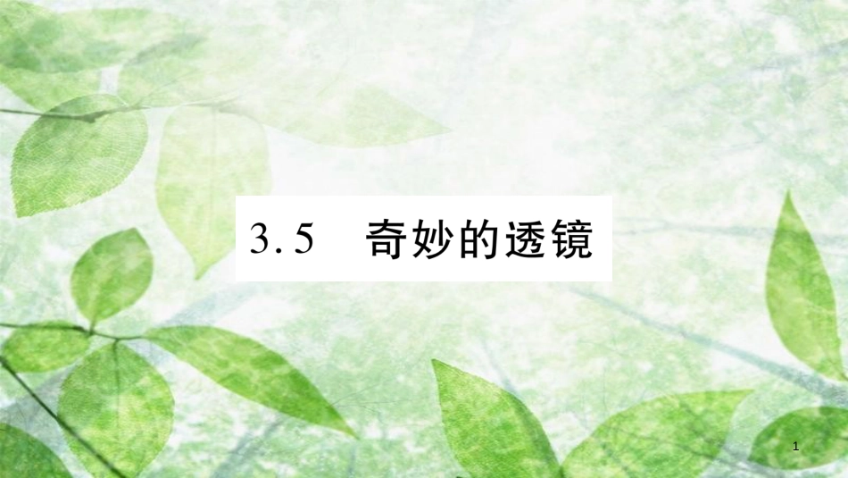 八年级物理上册 3.5奇妙的透镜习题优质课件 （新版）粤教沪版_第1页