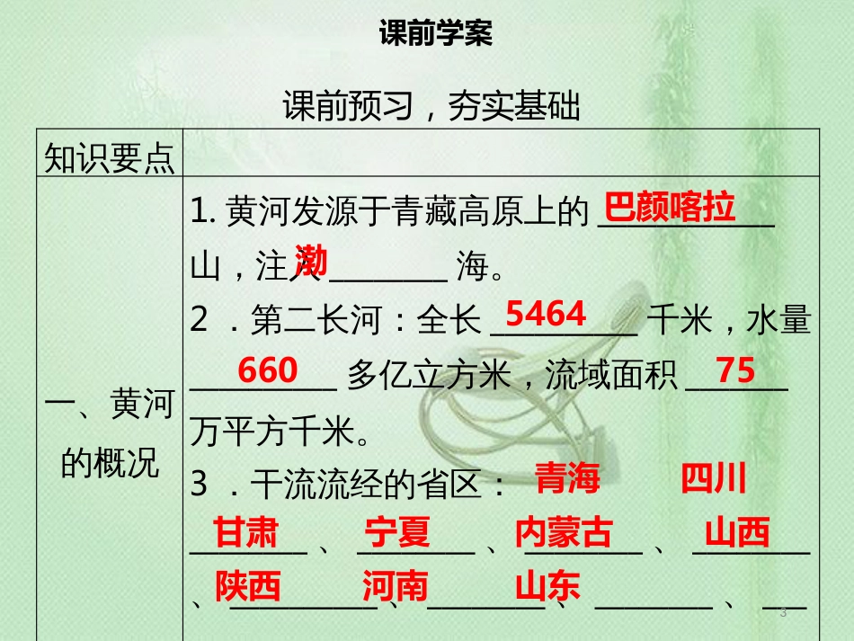 八年级地理上册 2.3 河流（第3课时 黄河的治理与开发）习题优质课件 （新版）新人教版_第3页